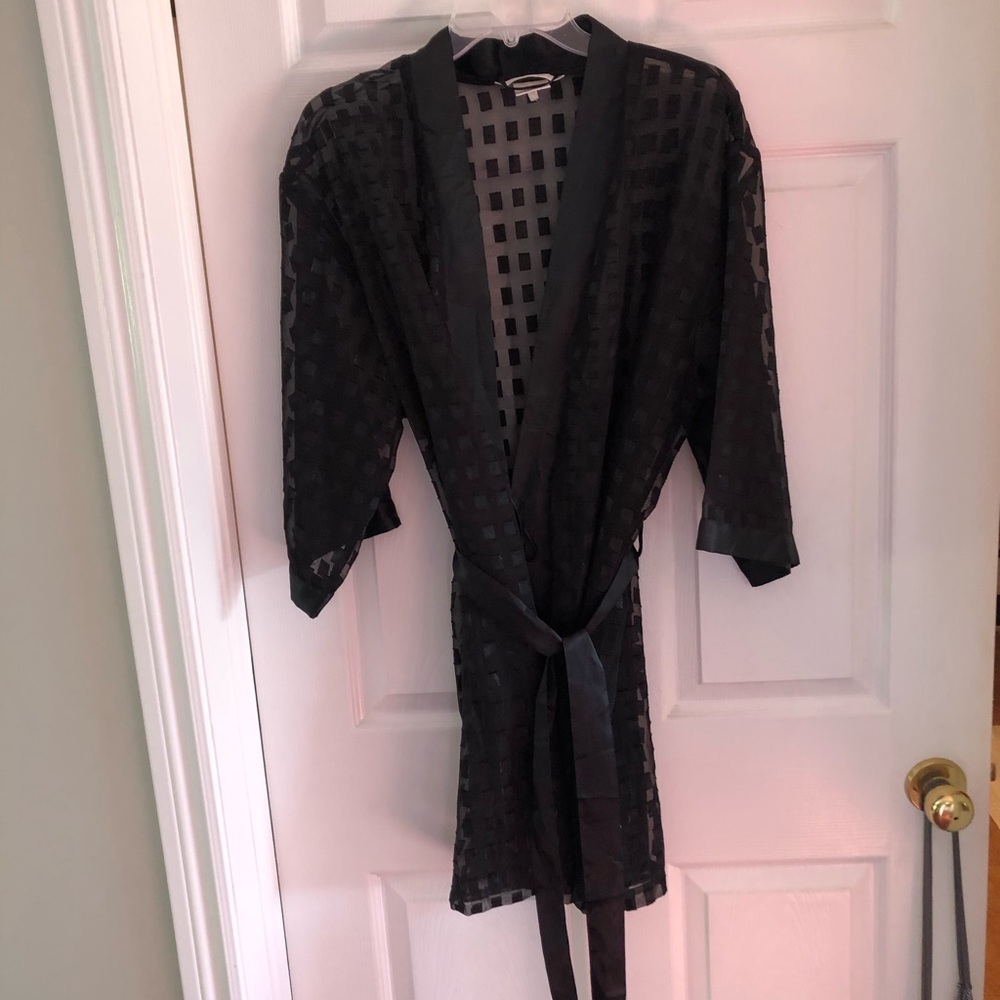 Secret Treasures Elegant Black Sheer Robe